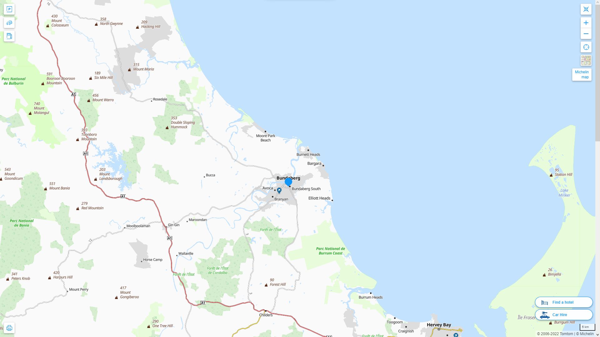 Bundaberg Highway and Road Map